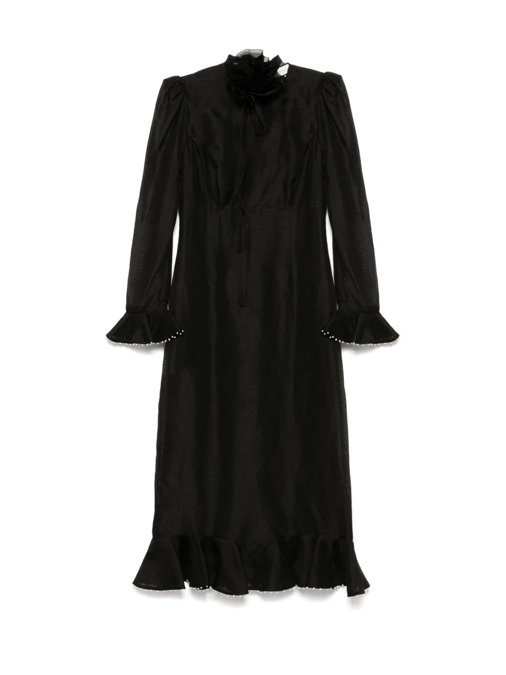 Zimmermann Black Ruffled Midi Dress